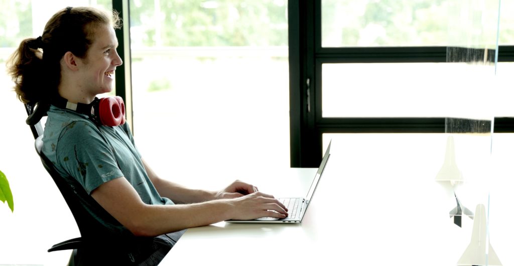 Man working on laptop