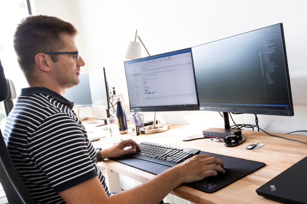 Man working on computer