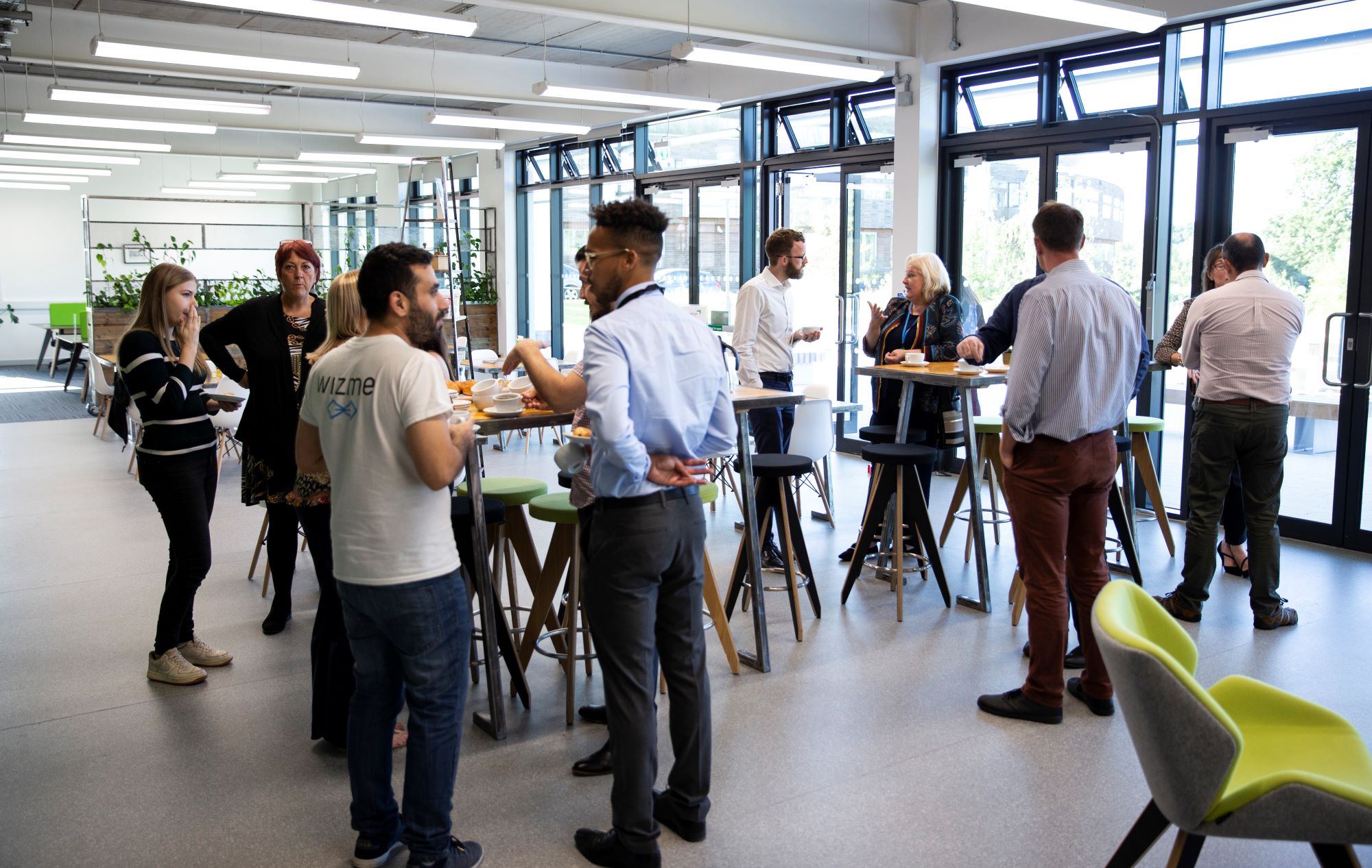 People standing and talking in the innovation centre